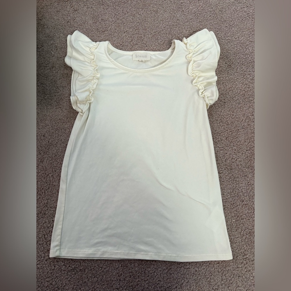 btween Ivory Top with Ruffle Detail